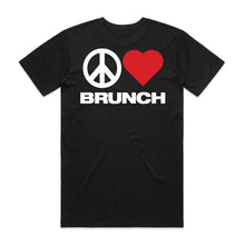 Load image into Gallery viewer, PEACE x LOVE x BRUNCH TEE BLACK
